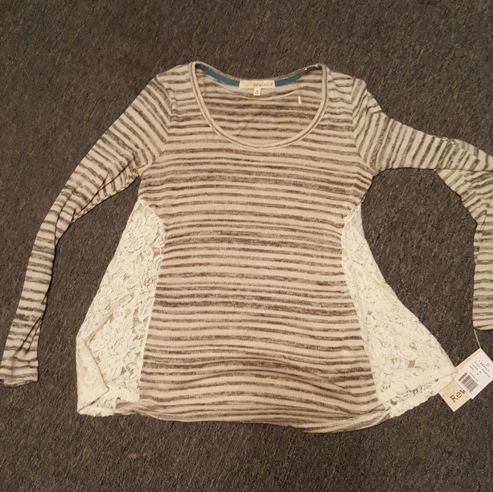 Rewind lace side womens shirt